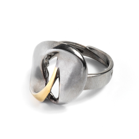 Серебряное кольцо с позолотой