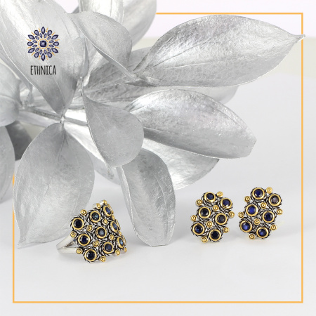 Серебряное кольцо с сапфиром