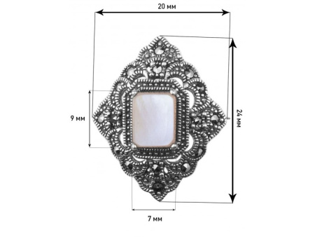 Брошь из серебра с марказитами