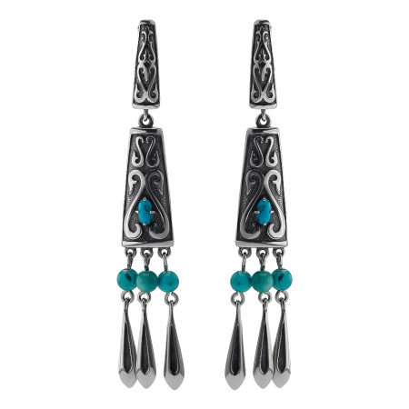 Серьги из серебра с бирюзой
