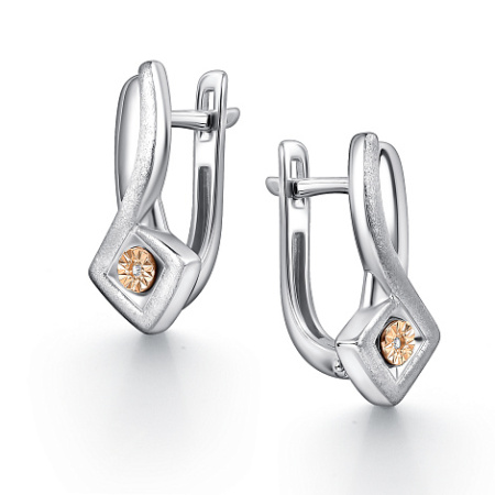 Серьги из серебра с бриллиантами